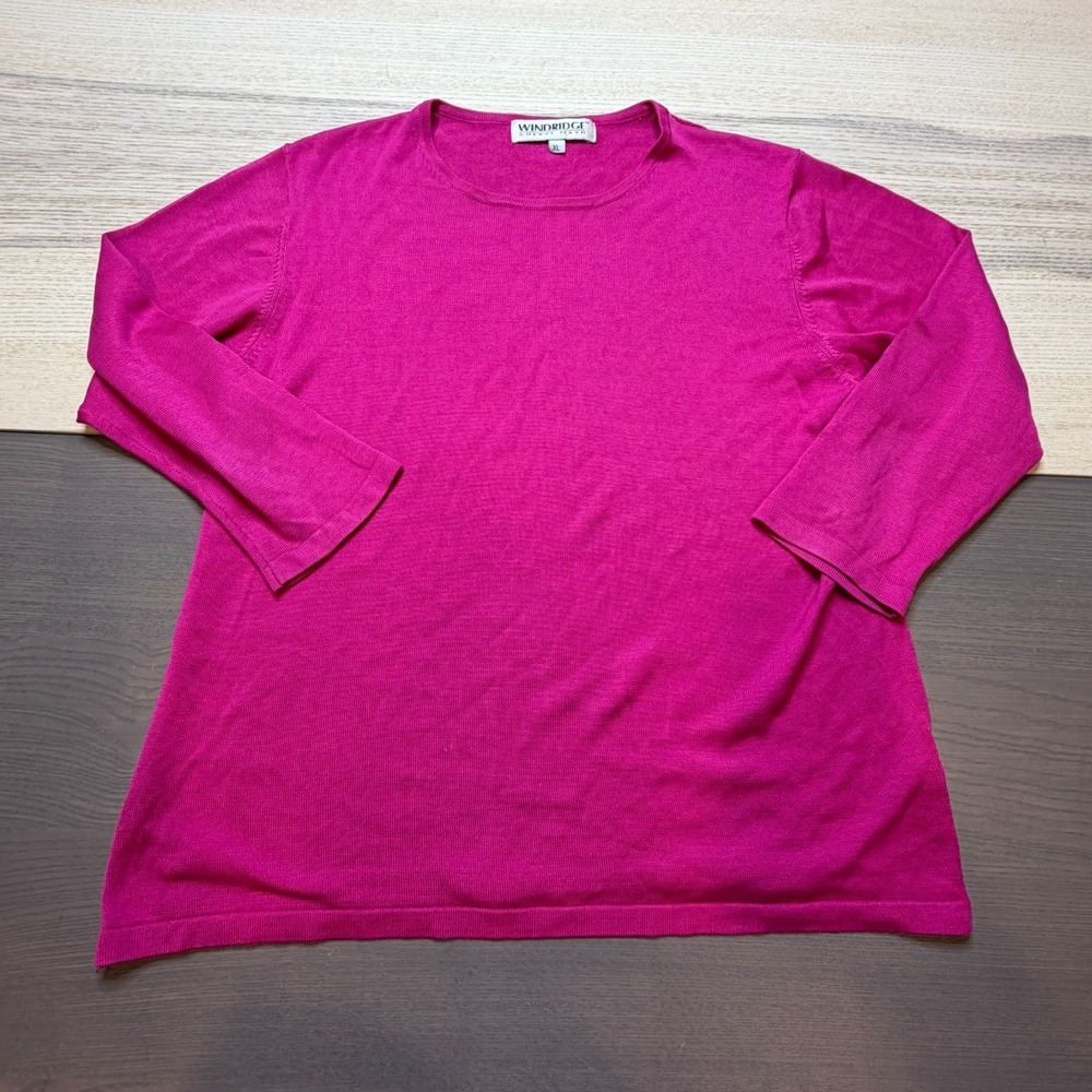 Windridge Cheryl Nash Top Women‎ XL Sweater Pink Silk